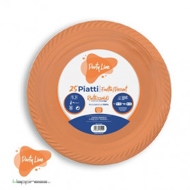 PIATTI IN PLASTICA FRUTTA ARANCIONI 25PZ
