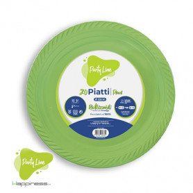 PIATTI IN PLASTICA 22CM PIANI VERDE 17GR