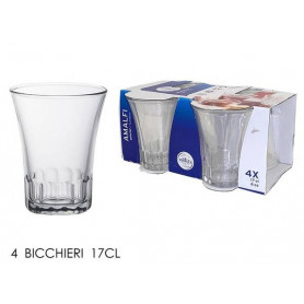SET 4 BICCHIERI VETRO TRASP. AMALFI 17CL