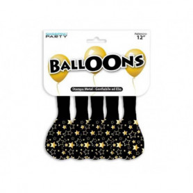 PALLONE 12 5 PZ STAMPA GLOBO STELLE OR