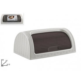 PORTAPANE IN PLAST EFFETTO RATTAN BIANCO