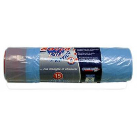 ROTOLO 15 SACCHI C/MAN 55X65 CM BLU