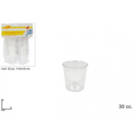 BICCHIERINI TRASPARENTI PLAST 20 PZ