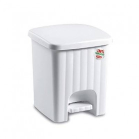 PATTUMIERA PEDALINA QUADRA BIANCA