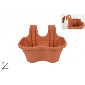 FIORIERA BALCONE MARRONE 2 POSTI