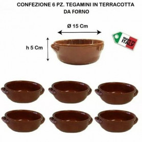 TEGAMINO BASSO TERRACOTTA SET 6 PZ