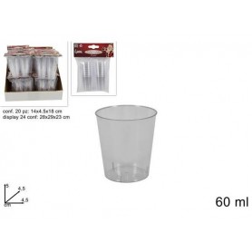 BICCHIERINI PLASTICA 60 ML 20 PZ TRASPARENTI