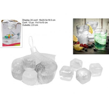 CUBETTI GHIACCIO IN PLASTICA 12 PZ IN SACCA RETE