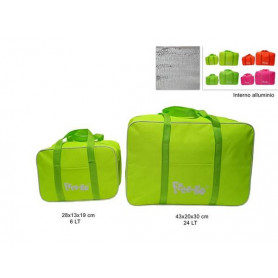 COPPIA BORSE FRIGO 6/24 LITRI COL FLUO