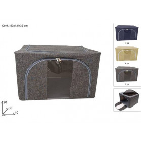 BOX ABITI TESSUTO 40x30x20CM COLORI ASSORTITI