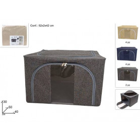 BOX ABITI TESSUTO 50x40x30CM COLORI ASSORTITI