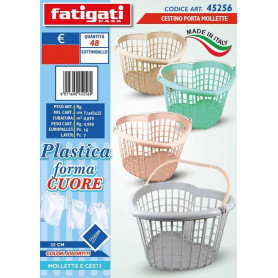 CESTINO P/MOLLETTE CUORE 25 CM COL.