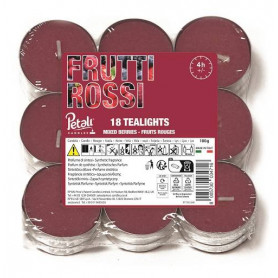 TEA LIGHT 18 PZ PETALI FRUTTI ROSSI