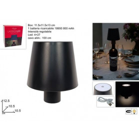 LAMPADA PER BOTTIGLIE A LED 4 + 27 RICARICABILE NERO