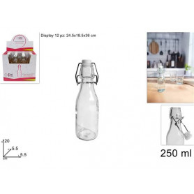 BOTTIGLIA VETRO TONDA LISCIA 250 ML C/TAPPO