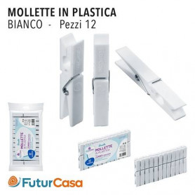 MOLLETTE IN PLASTICA 12PZ BIANCA EXTRA FORTI 1154