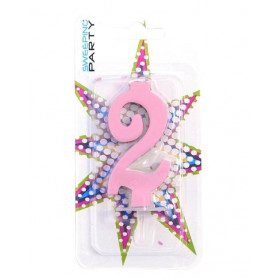 CANDELINA 9CM NR.2 COLORE ROSA