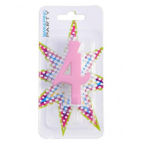 CANDELINA 9CM NR.4 COLORE ROSA