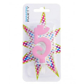 CANDELINA 9CM NR.5 COLORE ROSA