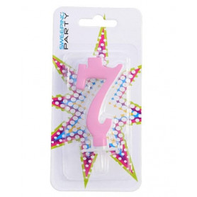 CANDELINA 9CM NR.7 COLORE ROSA