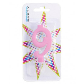 CANDELINA 9CM NR.9 COLORE ROSA