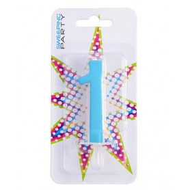 CANDELINA 9CM NR.1 COLORE CELESTE