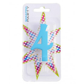 CANDELINA 9CM NR.4 COLORE CELESTE