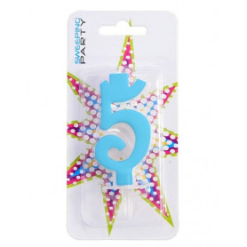 CANDELINA 9CM NR.5 COLORE CELESTE