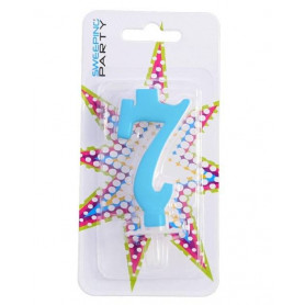 CANDELINA 9CM NR.7 COLORE CELESTE