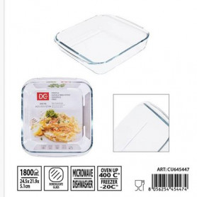 PIROFILA VETRO QUADR.1800ML 24.5X21.9X5.1