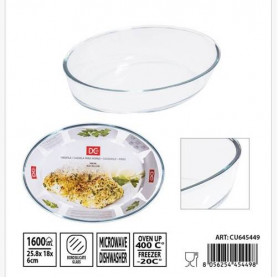 PIROFILA VETRO OVALE 1600ML 25.8X18X6CM