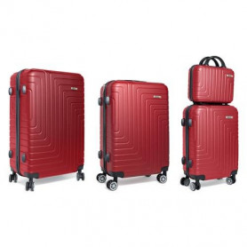 SET 4 VALIGIE BORDEAUX IN  ABS