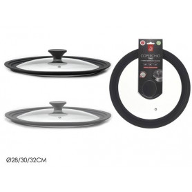 COPERCHIO VETRO C/SILIC. 28/30/32CM 2ASS