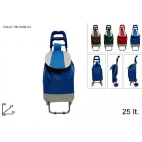 CARRELLO SPESA 25LT TESSUTO STRISCE 4 COL.