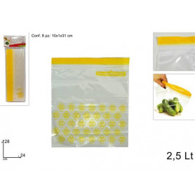 SACCHETTI PLASTICA 24*28CM 2,5LT 8PZERMETICI
