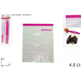 SACCHETTI PLASTICA 27*34CM 4,5LT 6PZERMETICI