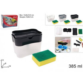 DISPENCER DETERSIVO 385ML 2 IN 1 CON SPIGNA 3 COL