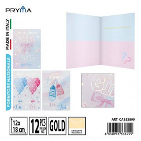 BIGLIETTO BABY SHOWER ORO