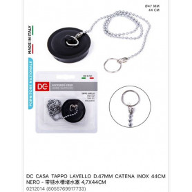 TAPPO LAVELLO D.47MM CATENA INOX 44CM NERO