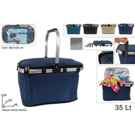CESTINO TERMICO 35LT C MANICO ALLUMINIO SALVASPAZIO 4COL