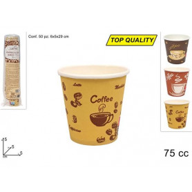 BICCHIERI CARTA PER CAFFE" 75CC (TOP QUALITY) 50PZ DECORO CHICCO