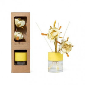 DIFFUSORE DI ESSENZA BACCHETTI FIORE LIME IN VETRO 100 ML 9,5X7,5XH.30 cm  IN SCATOLA REGALO