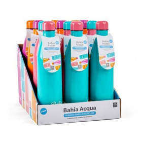 BORRACCIA TERMICA IN ACCIAO INOX 1000ml D.8.5XH.33.5 cm COLORI ASSORTITI  IN ESPOSITORE