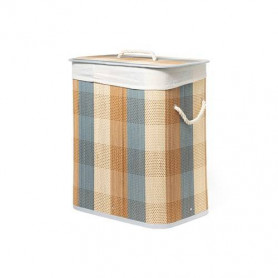 CESTO LAVANDERIA RETTANGOLARE CON COPERCHIO  IN BAMBÙ  40X30XH.50 cm  IN SCATOLA AVANA