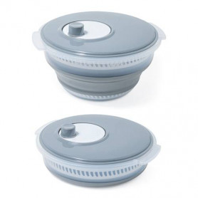 CENTRIFUGA PIEGHEVOLE  COLOR GRIGIO IN PLASTICA E SILICONE  30.5X28XH.17.5 cm