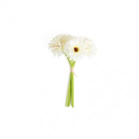 GERBERE 6pz BIANCHE IN POLIESTERE E PLASTICA 16X16XH.33cm