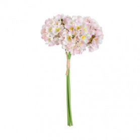 ORTENSIA MAZZO 3 TESTE ROSA IN POLIESTERE E PLASTICA  H.35 cm