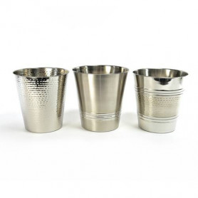 SECCHIELLO PORTABOTTIGLIA IN ACCIAIO INOX MARTELLATO D.25XH.26CM ASSORTITO