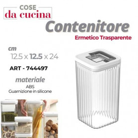 CONTENITORE ERMETICO TRASPARENTE 12.5X12.5X24 CM