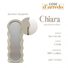 CHIARA SPECCHIO IN VELLUTO CREMA 160X60 CM